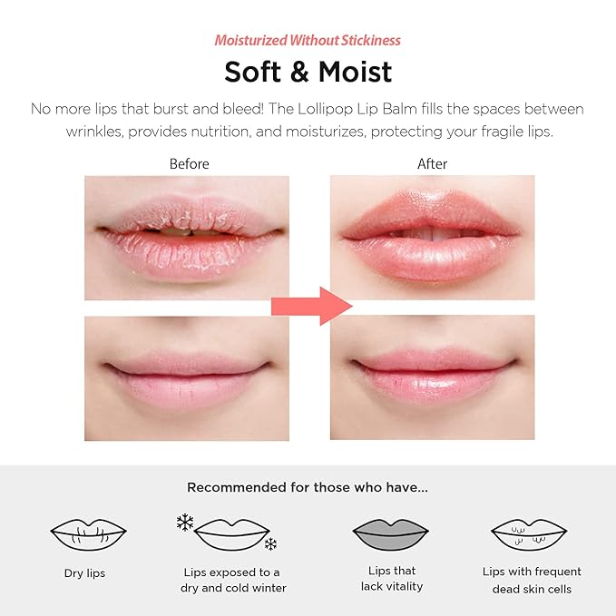 FASCY Lollipop Lip Balm Peach, Lip Balms & Moisturizers, Korean Lip Balm, Korean Lip, Korean Lip Products, Paraben Free, Moisturizing, 0.13 Oz, (Peach)-Velvo Beauty