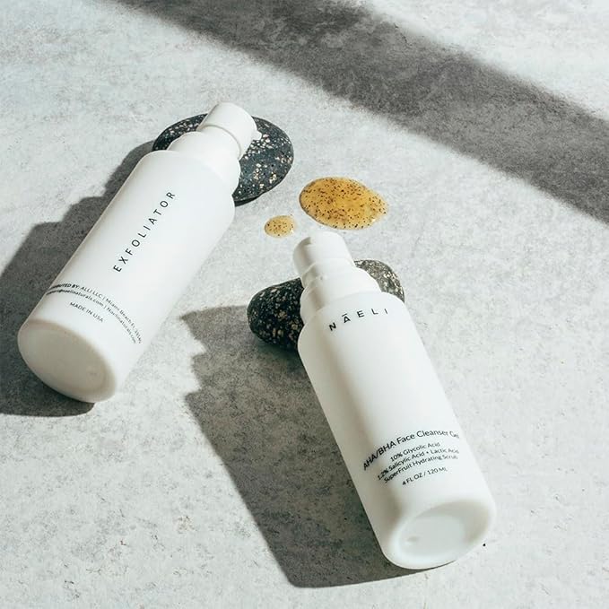 NAELI AHA/BHA Exfoliating Face Wash - 10% Glycolic Acid & Salicylic Acid Cleanser, Anti Aging Acne & Wrinkle Reducing Facial Exfoliant, Pore Minimizer & Brightening Gel, 4 oz-Velvo Beauty