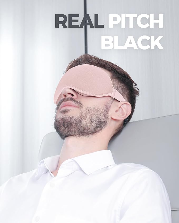 MZOO Luxury Sleep Mask for Back, Side Sleeper, Complete Light Blocking Sleeping Eye Mask Night Blindfold, 3D Zero Pressure & Spacious for Lash Extensions, Breathable Soft Eye Cover Flight Nap Travel-Velvo Beauty