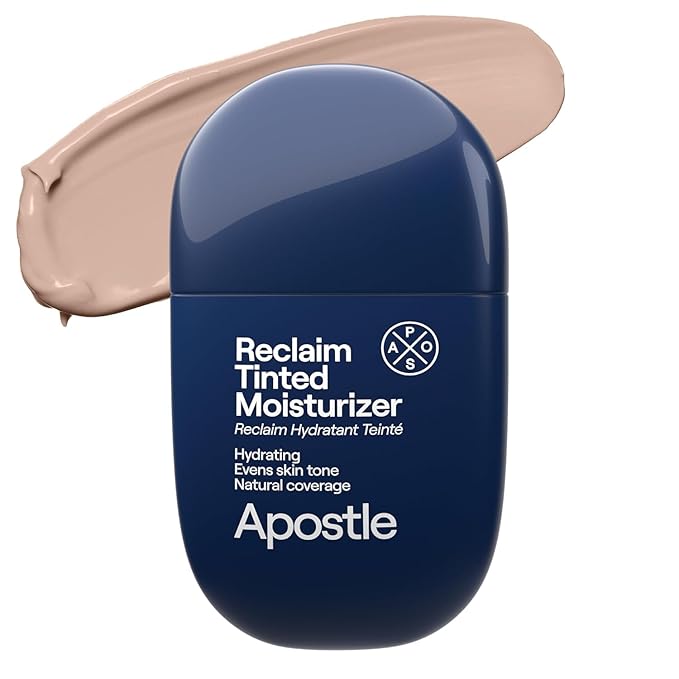 APOSTLE Reclaim Tinted Moisturizer for Men (11 Mobay) - Niacinamide, Vitamin E, Squalane, Hyaluronic Acid, Tinted Face Moisturizer For Men. Hydrates, Evens Skin Tone, Reduces Fine Lines, 1 Fl. Oz.-Velvo Beauty