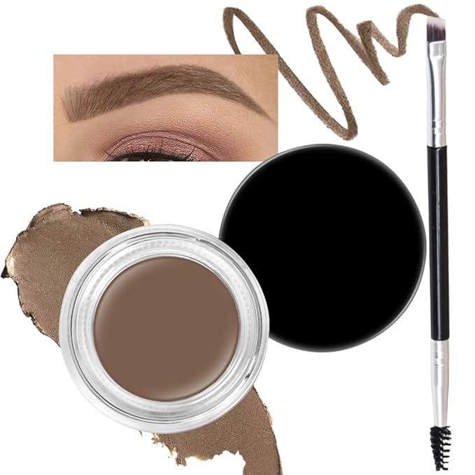 evpct Taupe Eyebrow Powder Pomade Gel Shaper Makeup Kit with Dual-ended Brush, Eyebrow Stencil Kit for Women Shaping, Eye Brow Pomade Stencil Shaper Tinting kits for Women, Long Lasting Waterproof-Velvo Beauty