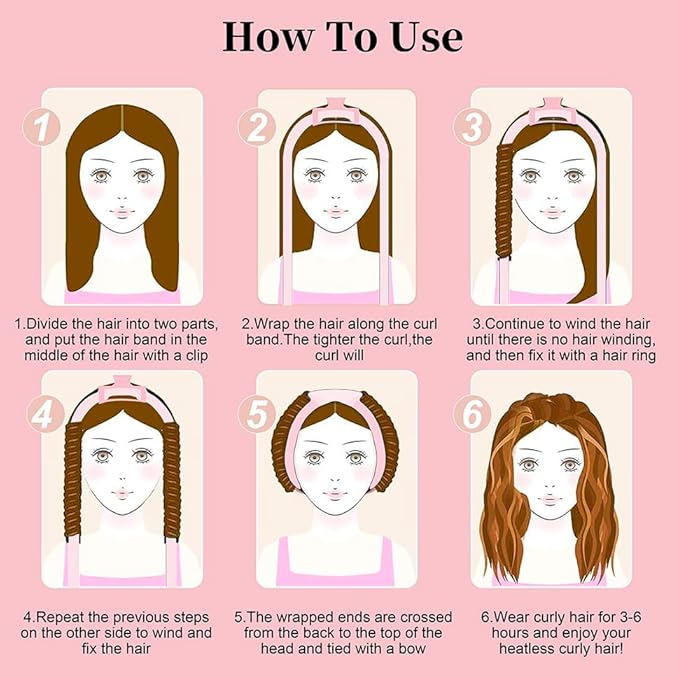 Heatless Curling Rod Headband, Upgraded 60" Extra Long Heatless Curls Headband Soft Hair Curlers to Sleep In Hair Rollers No Heat Curls (Light Purple)-Velvo Beauty