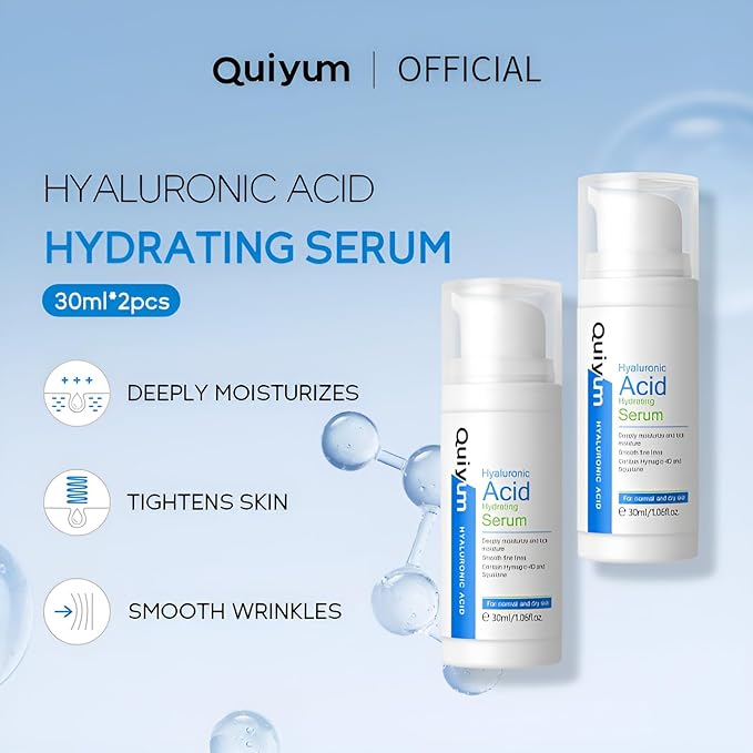 Hyaluronic Acid Serum for Face, Hydrating Face Serum for Dry Skin W/Hymagic-4D, Squalane, Vitamin C & E for Plumping, Hydrating & Anti-Aging Serum, Skin Care, 1.06fl.oz, Pack of 2-Velvo Beauty