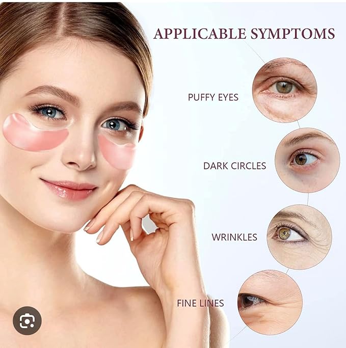 Under Eye Bags Treatment, Rose Eye Mask, Eye Treatment Mask, For Moisturizing,Revitalizing, Lift & Firm, Anti- Dark Circle, Depuffing. Cruety-Free. (60 Pieces)-Velvo Beauty