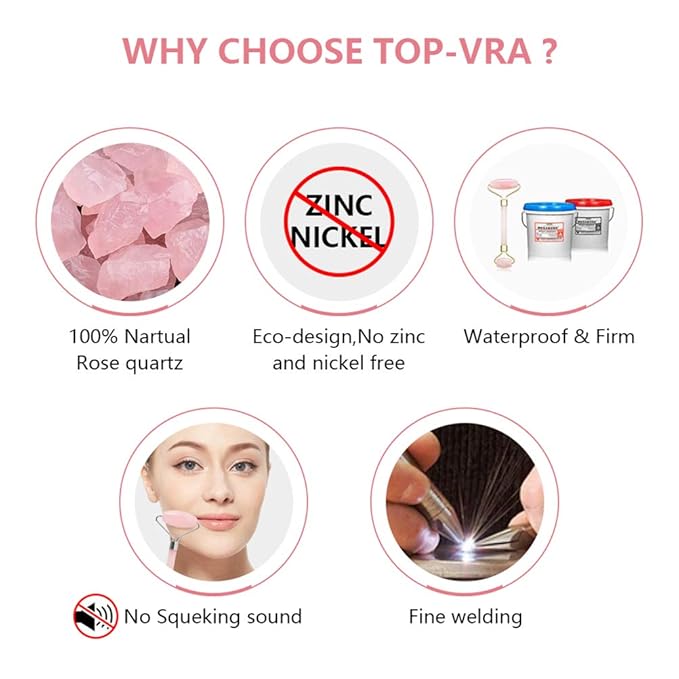 Jade Roller,Rose Quartz Roller for Face,Jade Skincare Tool,Jade Facial Roller,Eye Roller Anti Aging Jade Massager Roller Slimming Healing Chakra Tool A-Rose Quartz (Golden)-Velvo Beauty