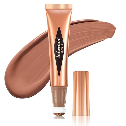 MEICOLY Liquid Contour Beauty Wand,Cream Contour Stick with Cushion Applicator,Liquid Bronzer Stick for Women and Girl,Blendable Long Lasting Smoothly Silky Contour Makeup,Cruelty-free,Medium to Dark-Velvo Beauty