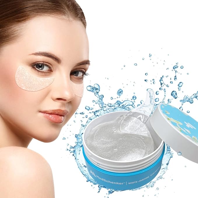 White Jasmine Eye Patches - Korean Eye Patches for Puffy Eyes - Collagen Eye Mask - Under Eye Patches Korean - Puffy Eyes and Dark Circles Treatment, Spa Masks for Women & Men - 60 pcs-Velvo Beauty