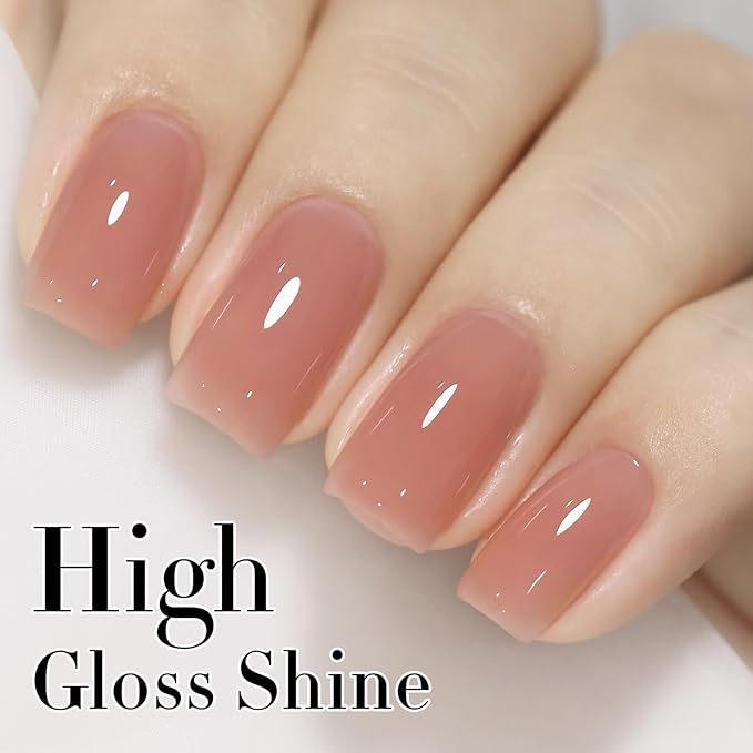Double Rhythm 0.5Oz Translucent Gel Polish Sheer Neutral Natural Light Milky Same Color Same Bottle 15ML Jelly Nail Art DIY at Home (Skin Nude-A1370)-Velvo Beauty