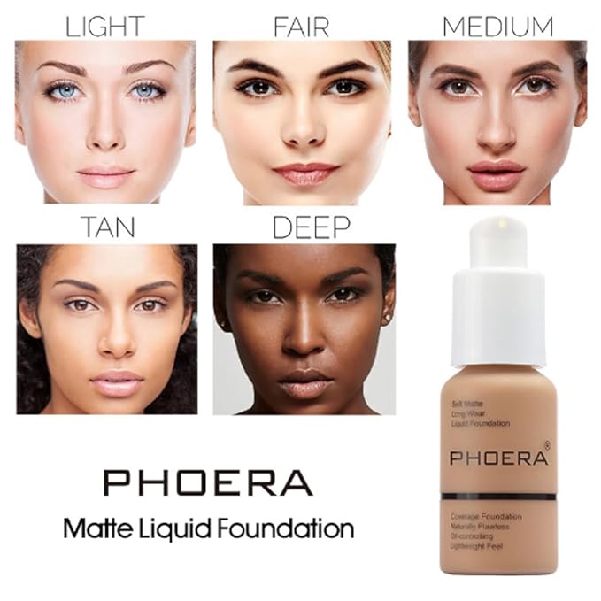 2Pcs Liquid Foundation Full Coverage 24HR Matte Oil Control Concealer 30ml (Nude & Buff Beige) with Kabuki Foundation Brush Flat Top (1pcs-103)-Velvo Beauty