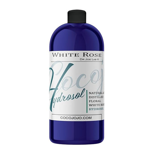 Dr Joe Lab White Rose Water Hydrosol - Pure Natural Distilled Bulgarian Rosewater Non-GMO Vegan Hydrating Toning Spray Mist Face Hair Skin Pores Locs Dreads - Packaging May Vary (32 oz)-Velvo Beauty
