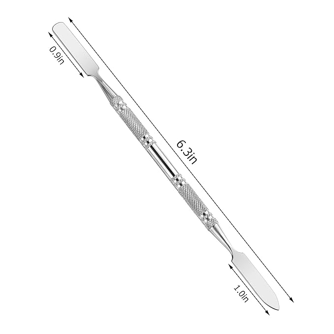 5Pcs Makeup Spatula tool metal Set Professional Beauty Stainless Steel Cosmetics Mixer Long Metal Spatula Depotting Mixing Tool (#2)-Velvo Beauty