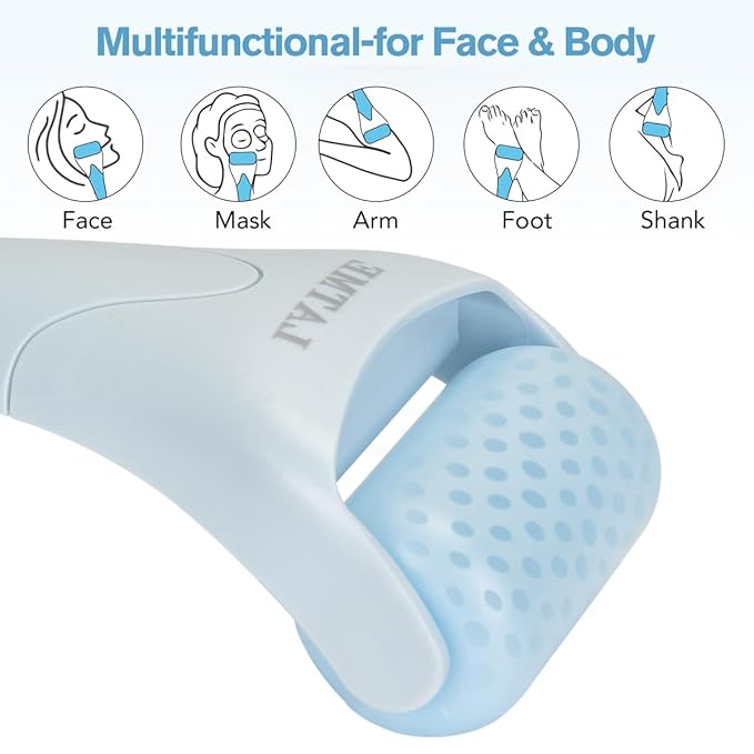 Ice Roller for Face Eyes,Womens Gifts,Face Massager Roller Puffiness Migraine Pain Relief and Minor Injury (Smoggy Blue)-Velvo Beauty