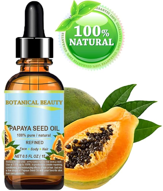 PAPAYA SEED OIL. 100% Pure / Natural / Undiluted /Refined Cold Pressed Carrier Oil. 0.5 Fl.oz.- 15 ml. For Skin, Hair And Lip Care.-Velvo Beauty
