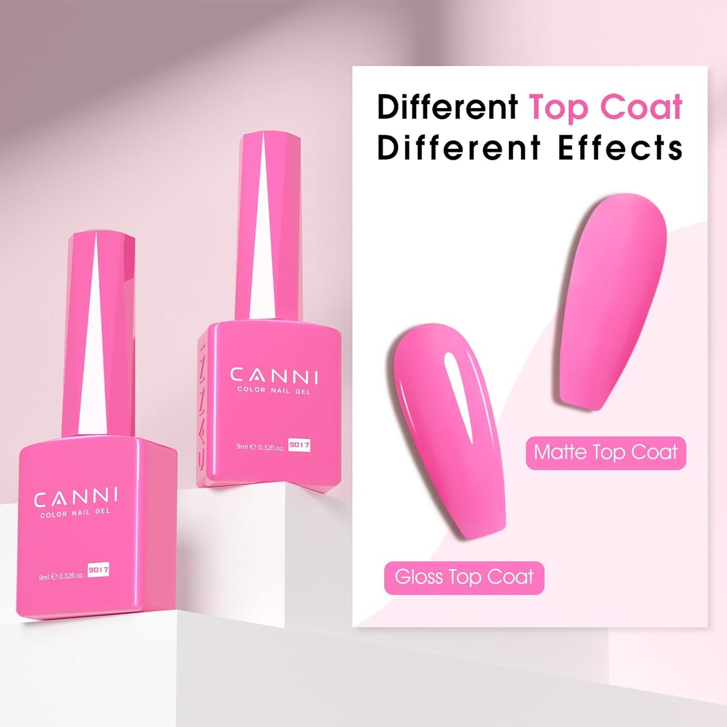 CANNI Hot Pink Gel Nail Polish – 9ml Soak Off UV LED, Long Lasting High Gloss for DIY & Salon Use For Women-Velvo Beauty