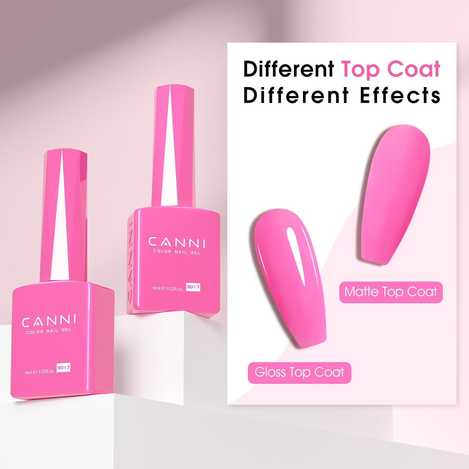 CANNI Hot Pink Gel Nail Polish – 9ml Soak Off UV LED, Long Lasting High Gloss for DIY & Salon Use For Women-Velvo Beauty