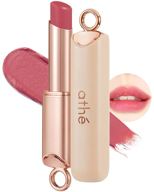 ATHÉ Authentic Airy Lip Balm 05 &JOY, Korean Vegan Color Lip Blam, Flake-Free Slim Fit Lips, Silky Powdery Finish & Air-like Blurring with Vibrant Colors, 0.11oz.-Velvo Beauty