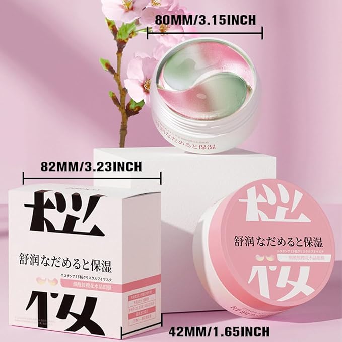 Under Eye Patches for Dark Circles, 30 Pairs Retinol Collagen Eye Gels Mask, Eye Patches for Dark Circles and Puffiness, Anti Aging Moisturizer For Women Gift, Crystal Cherry Blossom Color Eye Masks-Velvo Beauty