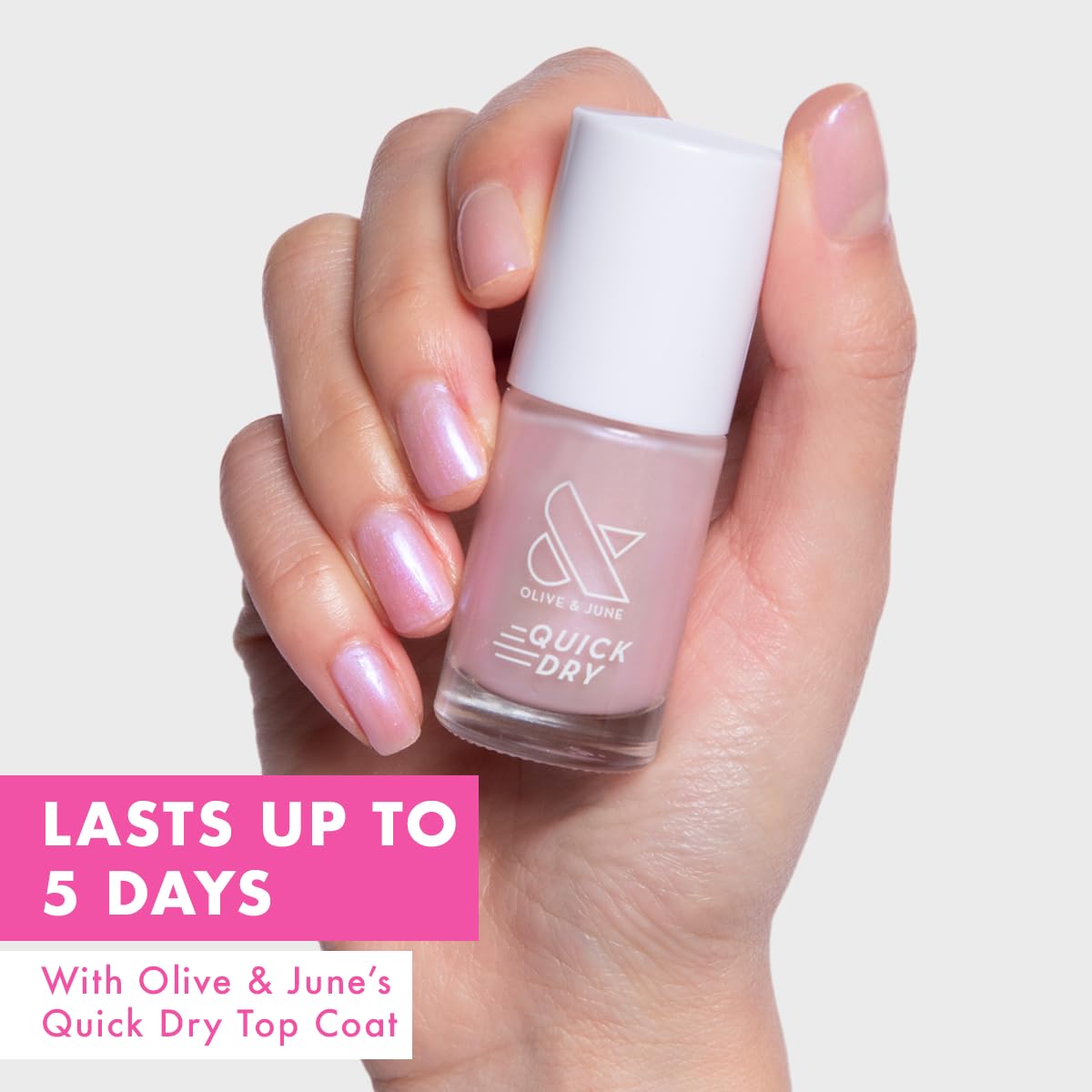 Olive & June Quick Dry Nail Polish | Instant Fast-Drying Smudgeproof Color | 15-free Vegan Cruelty-Free Formula | Lasts up to 5 Days |Salon-Quality Manicure Pedicure at Home |Baroque Pearly Iridescent-Velvo Beauty