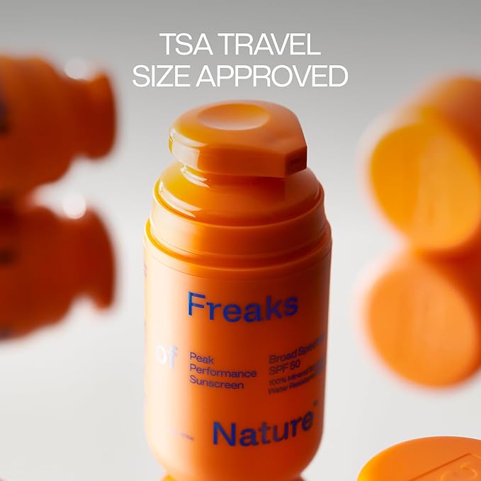 Freaks of Nature Peak Performance SPF 50 | 100% Mineral Sunscreen | Lightweight, Fast-Absorbing, 80-Min Water-Resistant | Plant-Based, Eco-Friendly, Reef-Safe, Cruelty-Free | All Skin Types| 1.7 oz-Velvo Beauty