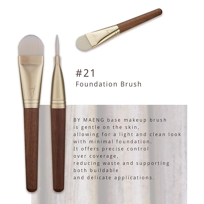[SOO ADOR] BY MAENG #21 Foundation Brush - Lightweight and Skin-Friendly Tool for Flawless Base Makeup | Created by K-Pop Makeup Artist Maeng | Makeup Brush Base Brush-Velvo Beauty