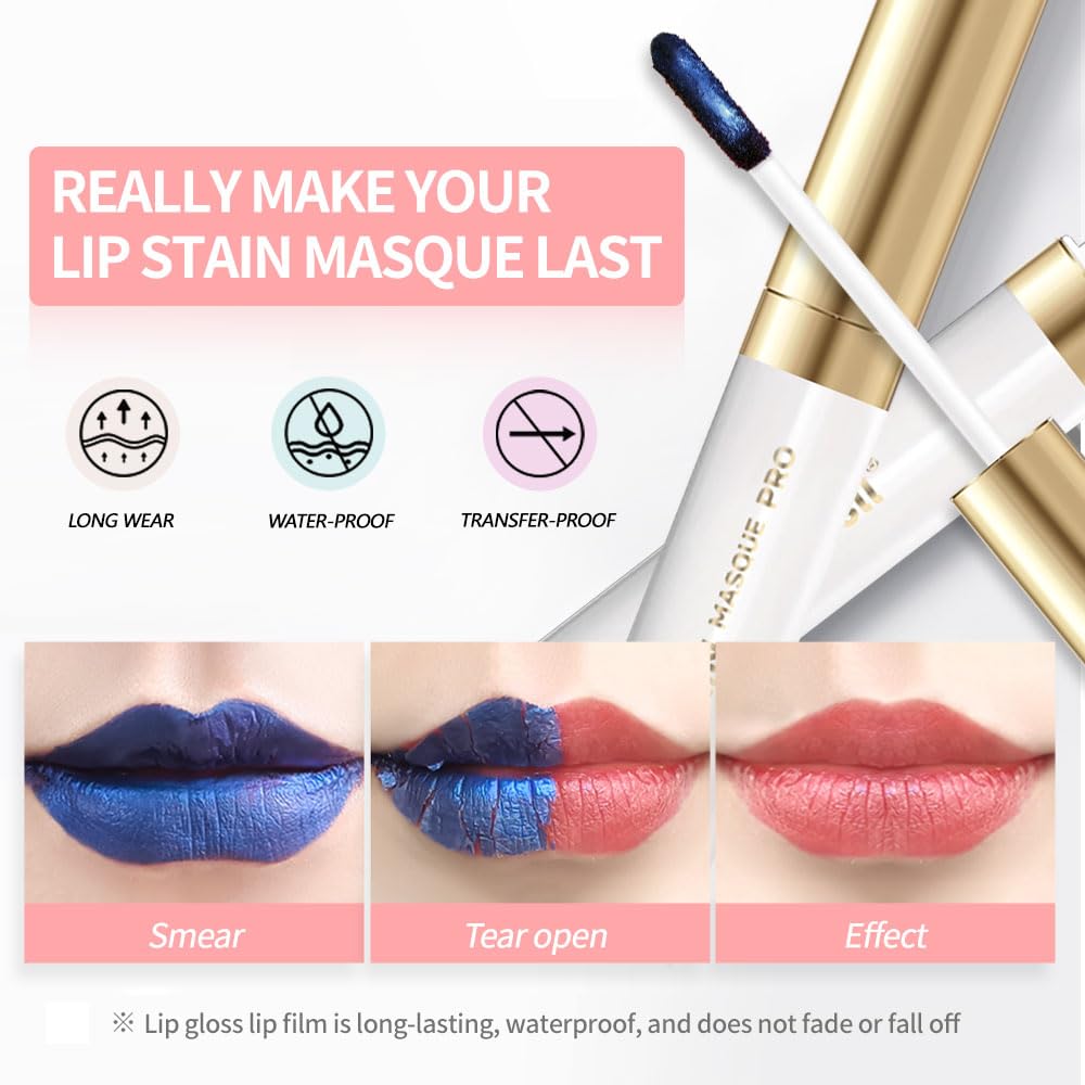 Lip Stain Peel Off – Long Lasting Waterproof Lip Tint, Smudge Proof Transfer Resistant Lip Stains Tattoo,High Pigment Matte Lip Color, Kiss Proof Peel Off Lip Stain Masque,All-Day Stay Lip Makeup 01#-Velvo Beauty