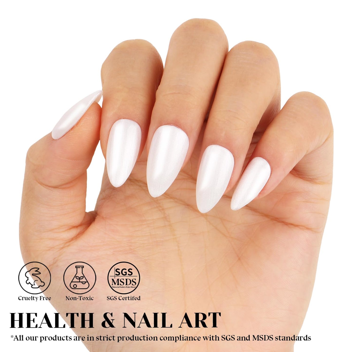White Pearl Gel Nail Polish - 0.51 fl oz Pearl White Shimmer Gel Polish for Manicure Salon or DIY Nail Art At Home - GP0029-Velvo Beauty