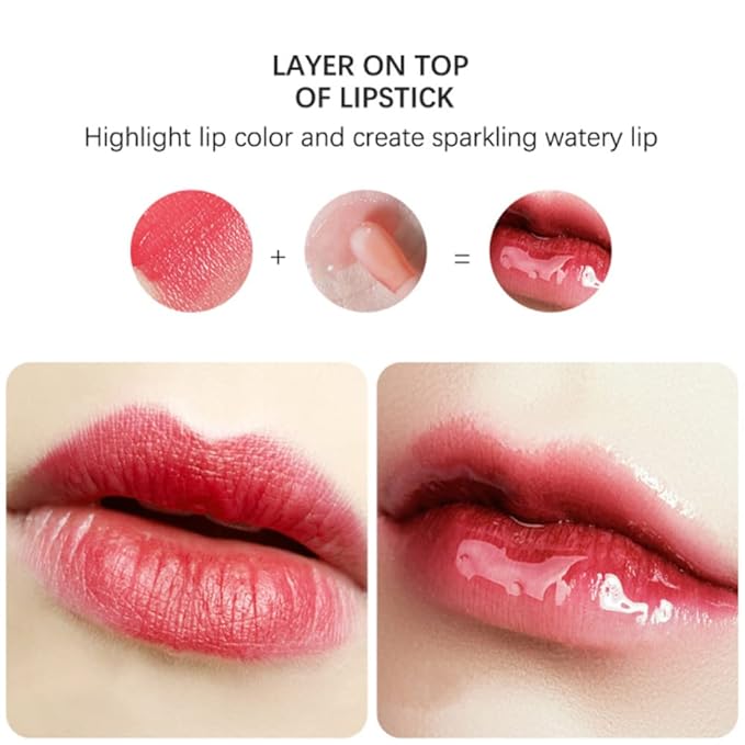 Yasovigi Hydrating Lip Oil Plumping Lip Tint Moisturizing Lip Gloss, Transparent Lip Balm Care Stick Nourishing Repairing Non-sticky, Moisture&Lighten Lip Lines (Cherry + Rosewood)-Velvo Beauty