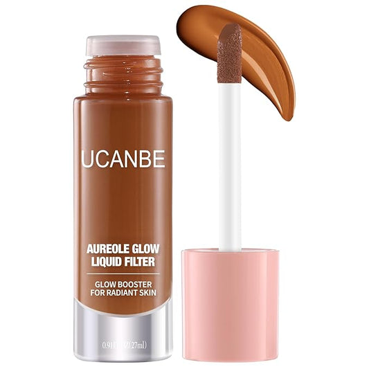 UCANBE Halo Glow Liquid Filter, Face Complexion Booster For Radiant Skin All Day Longwear, Soft-Focus Look Sodium Hyaluronate Vegan & Cruelty-Free - 0.91OZ Medium Tan-Velvo Beauty