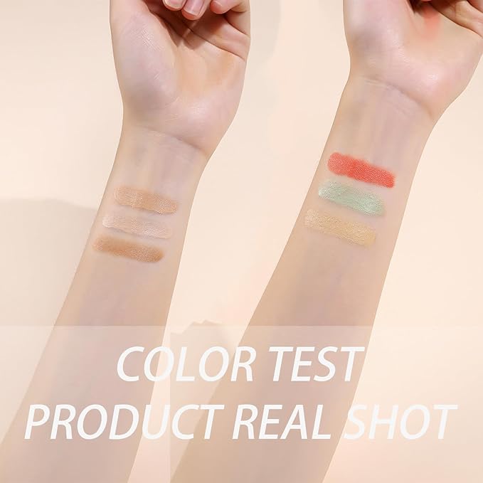 Foundation Concealer Palette + Color Corrector Palette, Light Color Combination Cosmetics Cream Highlighting Palette, Cover Dark Circles, Bruises, Age Spots, Blemish, Vegan & Cruelty Free-Velvo Beauty