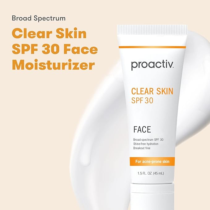 Proactiv Clear Skin Face Sunscreen Moisturizer With SPF 30 - Hydrating SPF Lotion And Sensitive Skin Sunscreen For Oily Skin And Acne-Prone Skin, Oil Free Matte Skincare Sunscreen, 1.5oz-Velvo Beauty