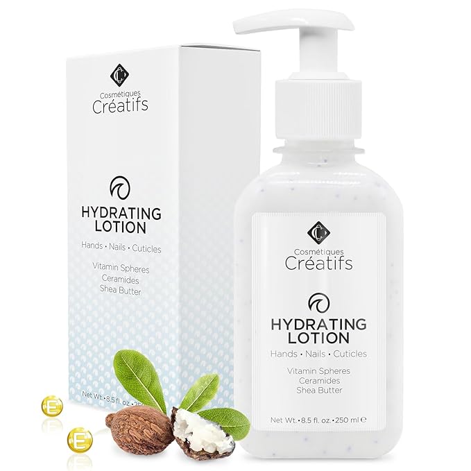 Hydrating Lotion for Dry Hands, Nails, and Cuticles, 8.5 fl. oz., Daily Moisturizing Skincare for Soft, Sensitive Skin with Shea Butter and Ceramides-Velvo Beauty