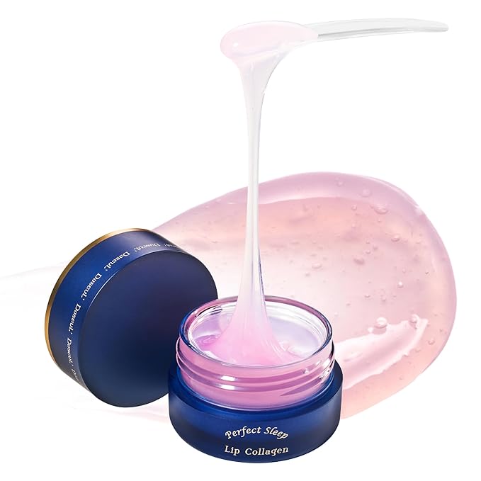 Perfect Sleep Lip Collagen 0.52fl.oz/15ml, Hydrolyzed Collagen+Rice Protein, Willow Bark Extract & Peptide to Nourish, Moisturize & Exfoliate the lips, Sleep-Beauty, Korean Overnight Lip Mask-Velvo Beauty