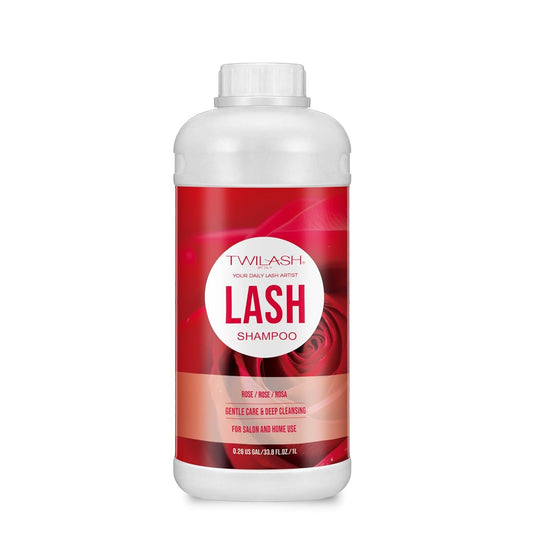 Lash Shampoo Bulk, Eyelash Cleanser for Extensions 1 Liters, Safe Makeup Remover, Non-irritating or Burning Formula Eyelid Foaming Cleanser for Professional Salon and Home Use (Rose-1L)-Velvo Beauty