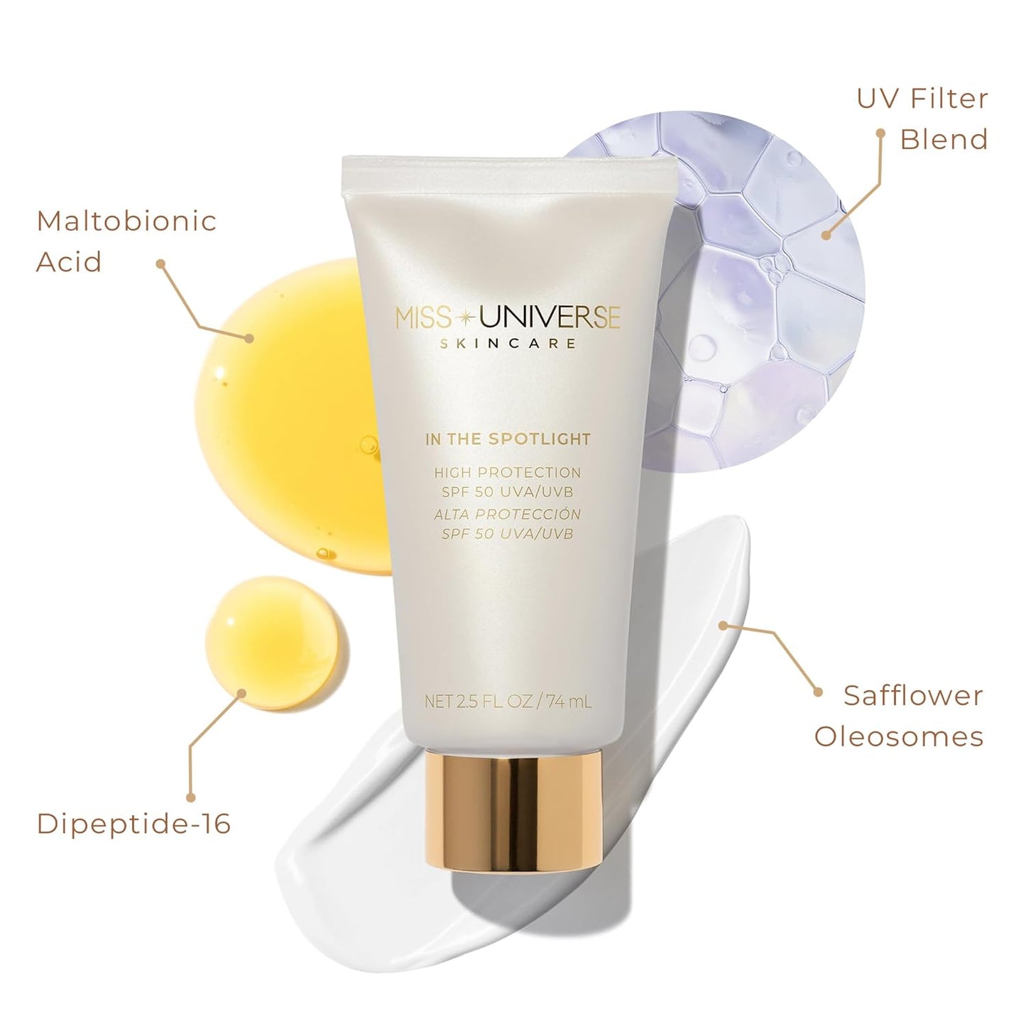 In The Spotlight SPF 50 Sun Protection and Skincare Enhancer, Facial Skin Care Product with Hyaluronic Acid, Sun Screen Protector for Faces, Personal Face Sunscreen Regimen-Velvo Beauty