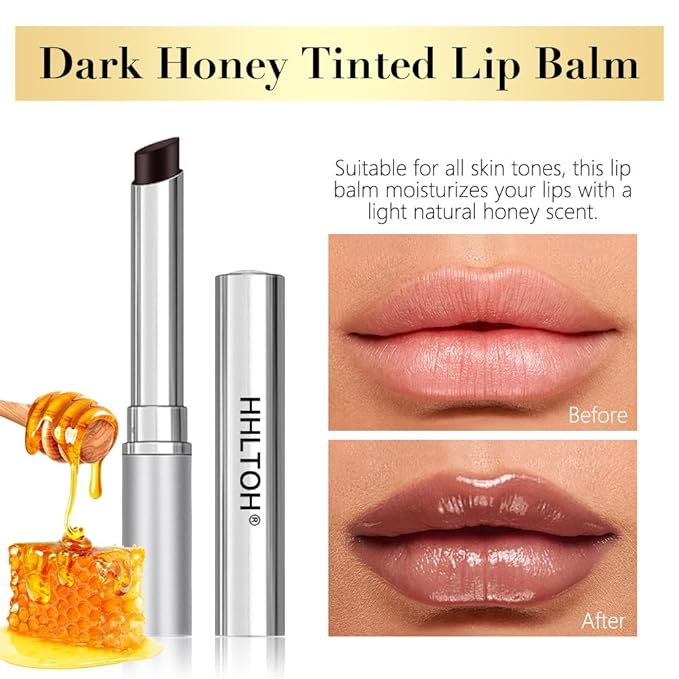 2PCS Honey Tinted Lips Balm Lipstick – Sheer Hydrating Lip Balm for Women All Skin Tones – Moisturizing Nourishing Lip Balm with Natural Black Cherry Tint – Bálsamo Labial Hidratante con Color-Velvo Beauty
