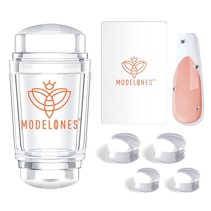 Modelones French Tip Tool- 6 Pcs Nail Stamp French Manicure Kit Suitable for DIY Together with Gel Nail Polish Art Tips Printing Tool Kit-Velvo Beauty