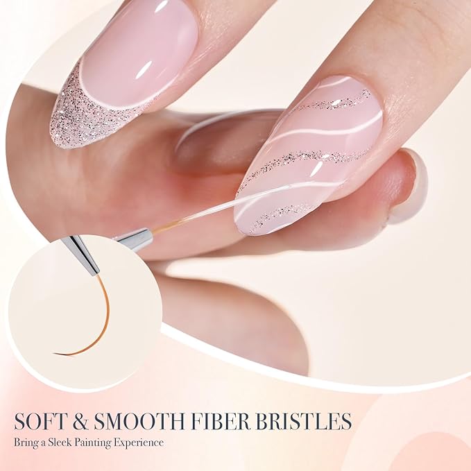 GAOY 5Pcs Nail Art Liner Brushes, Professional Painting Art Pen Set, Nail Design Tools for French Liner, Thin Details and Fine Drawing-Velvo Beauty