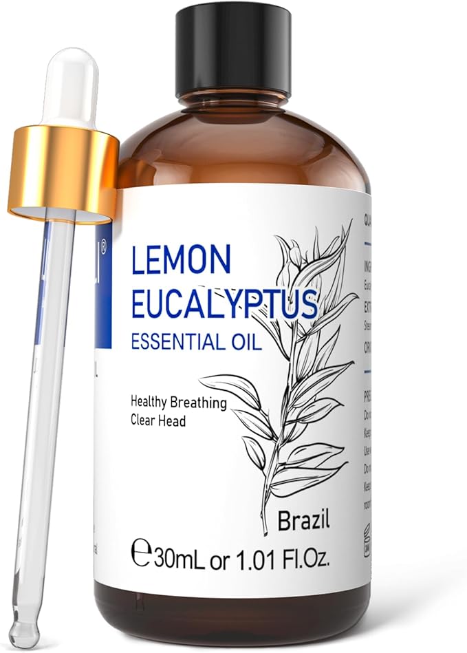 HIQILI Lemon Eucalyptus Oil, for Spary, Diffuser, Indoors, Outdoors, Garden, Yard, 100% Pure Natural - 1.01 Fl Oz-Velvo Beauty