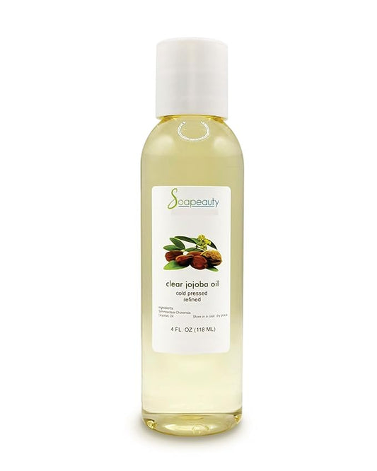 Soapeauty Clear Jojoba Oil | 100% Pure & Natural | Refined, Cold Pressed, Hexane Free | Moisturizing Oil for Skin, Face, Hair & Nails | 4 fl oz-Velvo Beauty