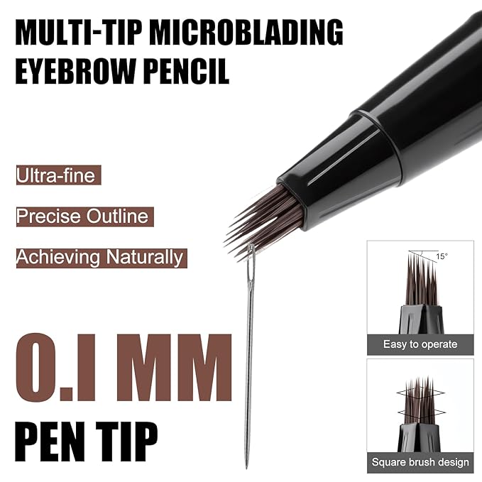 Eyebrow Pen,Angled Brow Brush,Eyebrow Pencils for Women,Natural Brow Pen,Hair-Like Strokes, 24hrs Long-Lasting,Waterproof, Smudge-Proof, Easy to Use,Multiple Uses,Gifts for Her, Dark Brown-Velvo Beauty