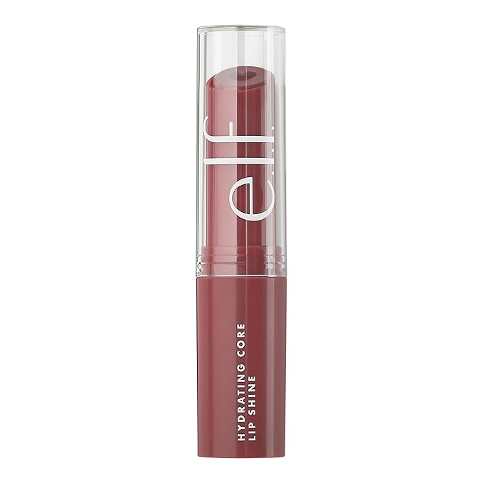 e.l.f. Hydrating Core Lip Shine, Conditioning & Nourishing Lip Balm, Sheer Color Tinted Lip Moisturizer, Happy, 0.09 Oz-Velvo Beauty