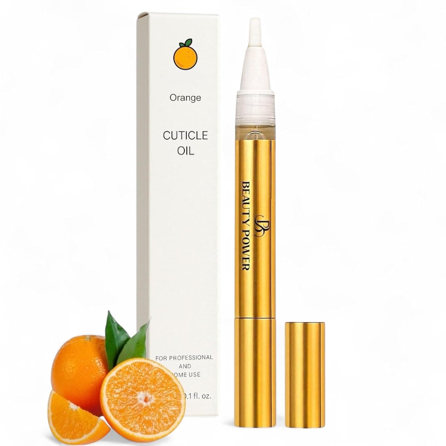 Nail Oil Cuticle Pen - Orange - Nail Strengthener & Growth Serum with Vitamin A, D, E, B5, Grapeseed & Natural Oils - Repair for Brittle, Peeling, Thin Nails - Twist Brush Pen-Velvo Beauty