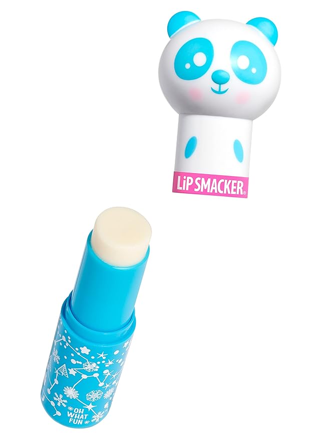 Lip Smacker Lippy Pals Panda Holiday, Flavored Moisturizing & Smoothing Soft Shine Lip Balm, Hydrating & Protecting Fun Tasty Flavors, Cruelty-Free & Vegan - Eggnog-Velvo Beauty