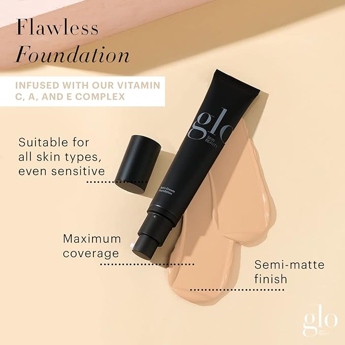 Glo Skin Beauty Satin Cream Foundation Makeup for Face, Golden Light - Full Coverage, Semi Matte Finish, Conceal Blemishes & Even Skin Tone-Velvo Beauty