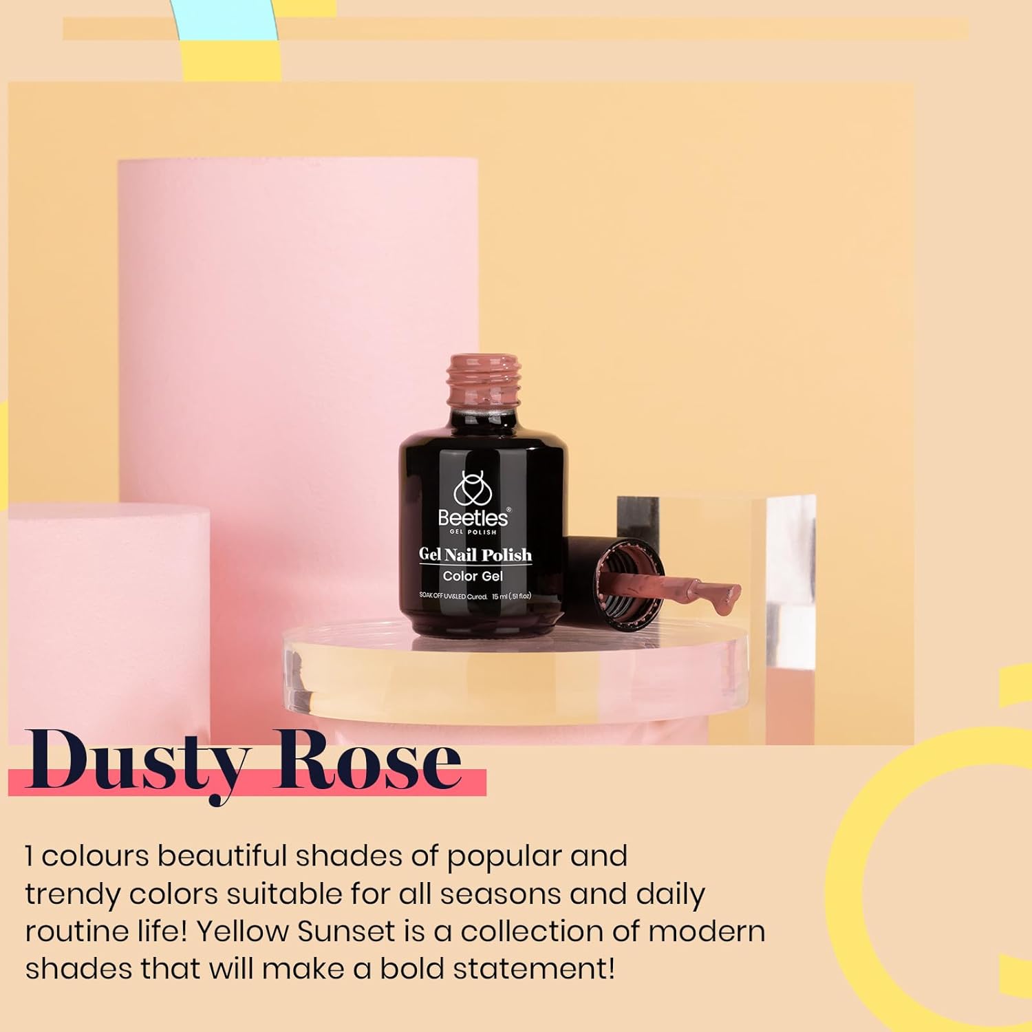 Beetles Mauve Gel Nail Polish – 15ml Dusty Rose Gel Polish Dried-Rose Dusty Pink Fall Soak Off UV LED Nail Lamp Nail Art Manicure Salon DIY Home for Women-Velvo Beauty