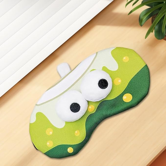 PERFECTSIGHT Sleep Eye Masks, Cute Plush Sleep Eye Cover Lightweight Adjustable Eyeshade Faux Fur Mask Cover for Women Men Sleep Travel Nap, Bubble Tea-Velvo Beauty