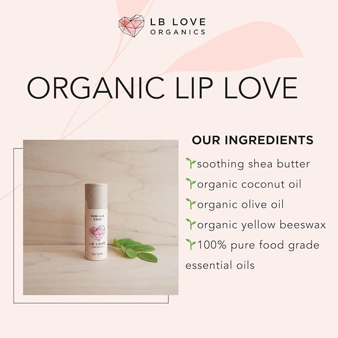 Plastic Free Lip Love | Jumbo Organic Lip Balm | Organic Beeswax and Plant Based | Zero Waste Natural Lip Balm (Vanilla Chai)-Velvo Beauty