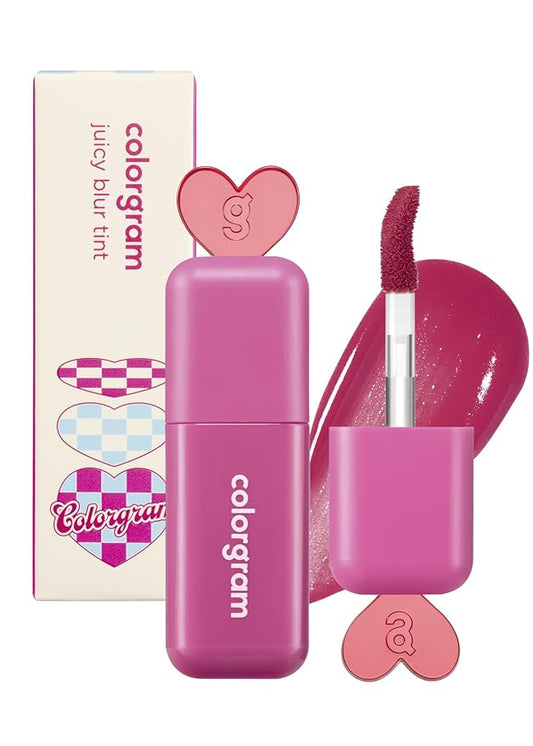 COLORGRAM Juicy Blur Tint 05 Happy Cherry Smile | Daily Semi-Matte, Semi-Glossy, Long-Lasting Lip Stain, Moisturizing, Buildable & Blendable, highly Pigmented (0.12 Fl. Oz.)-Velvo Beauty