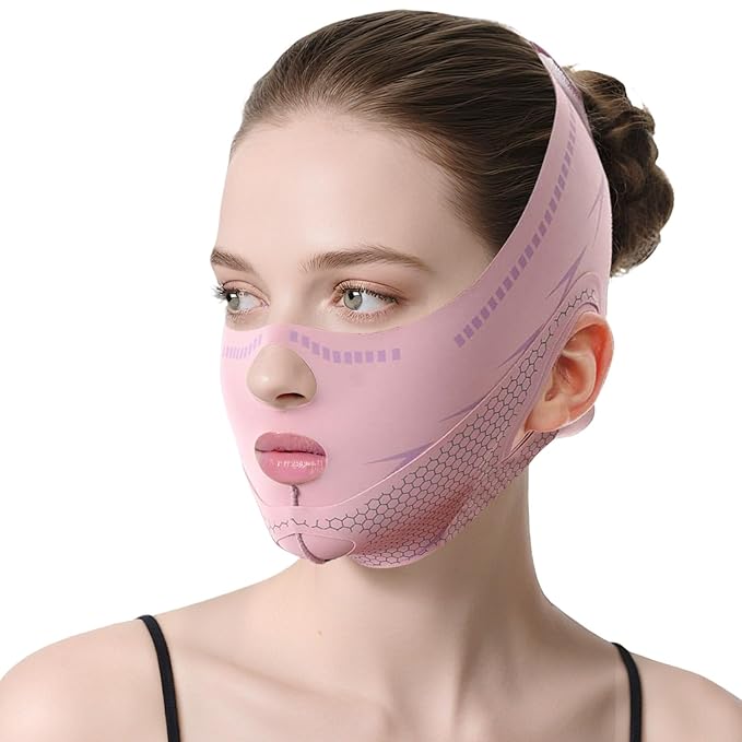 V Line Lifting Mask Chin Strap for Sleeping, V Line Mask, Face Lift Prevent Sagging,Double Chin Reducer,Jawline Shaper,All-Around Coverage, Wrapping and Shaping More Comprehensively.-Velvo Beauty
