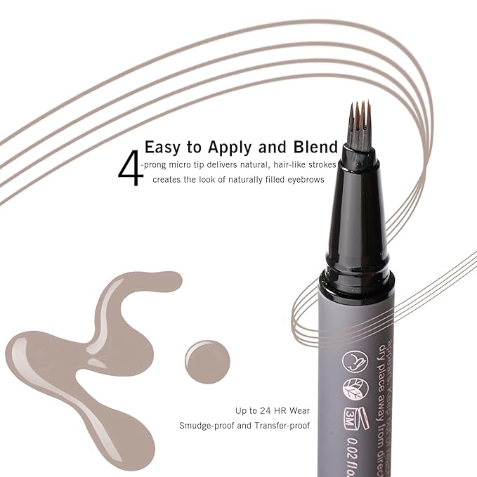 Light Gray Eyebrow Pencil for Older Women, Grey Eyebrow Pencil for Women with 4-Prong Precision Tip, Microblading Eyebrow Pen Create Natural, Hair-Like Strokes YES.EYE DO (Grey Mist-Light Gray)-Velvo Beauty